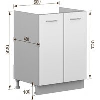 Шкаф напольный Кортекс-мебель Корнелия Лира НШ60м (ателье светлый)