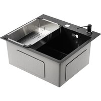 Кухонная мойка Saniteco 5045 PVD (с сифоном, дозатором и коландером)