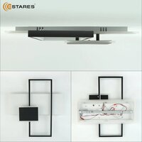 Припотолочная люстра Estares Lamparas 90W 3L-APP-500x500x70-WHITE/BLACK/WHITE-220-IP20