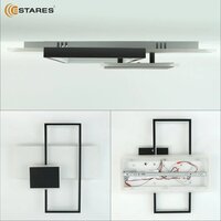 Припотолочная люстра Estares Lamparas 90W 3L-APP-500x500x70-WHITE/BLACK/WHITE-220-IP20