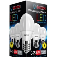 Светодиодная лампочка Ultra LED G45 E27 8.5 Вт 4000 К