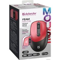 Мышь Defender Feam MM-296 (черный/красный)