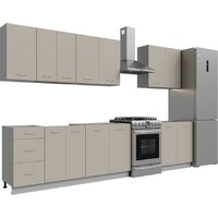 Готовая кухня Кортекс-мебель Корнелия Лира 2.6 без столешницы (капучино)
