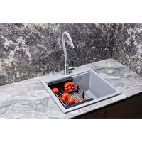 Кухонная мойка Marblan Comfort 50 (серебристый, с сифоном)