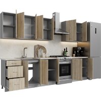 Готовая кухня Кортекс-мебель Корнелия Лира 2.4 (дуб сонома/королевский опал)