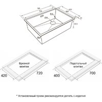 Кухонная мойка Paulmark NEXT-SKEW 74 Uni PM887444-GM (черный/вороненая сталь)