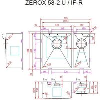 Кухонная мойка ZorG Zerox 58-2 U / IF-R PVD Gold