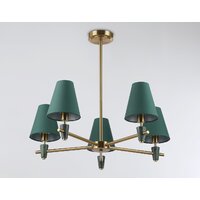 Подвесная люстра Ambrella light LH75051/5 BS/GN (латунь/зеленый)