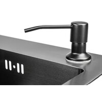 Кухонная мойка Saniteco 6045 Nano + Spike F9S07011 (сатин, с сифоном, дозатором и коландером)