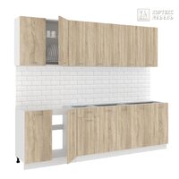 Готовая кухня Кортекс-мебель Корнелия Лира-лайт 2.6м без столешницы (дуб сонома)
