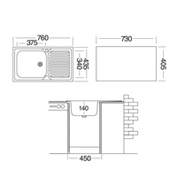 Кухонная мойка Ukinox CLM760.435 GW6K 2L