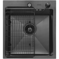 Кухонная мойка ARFEKA ECO AR мойка 450*500, коландер F, дозатор BLACK DECOR MILLET