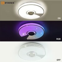 Припотолочная люстра Estares Song RGB 60W R-APP-380x70-WHITE/CHROME/SHINY-220-IP20