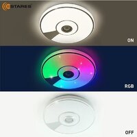 Припотолочная люстра Estares Song RGB 80W R-APP-480x75-WHITE/CHROME/SHINY-220-IP20
