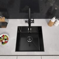 Кухонная мойка ARFEKA ECO AR 450*450 BLACK PVD NANO DECOR MILLET GRAINS