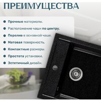 Кухонная мойка Saniteco Terra (черный)