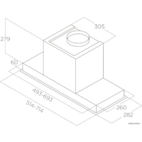 Кухонная вытяжка Elica Hidden 2.0 @ IX/A/60 PRF0164340
