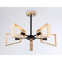 Подвесная люстра Ambrella light Traditional TR80495/5 BK/LW (черный/светлое дерево)