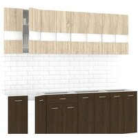 Готовая кухня Кортекс-мебель Корнелия Экстра 2.3 без столешницы (дуб сонома/венге)