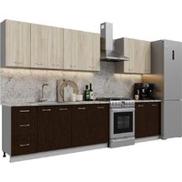 Готовая кухня Кортекс-мебель Корнелия Лира 2.6 (дуб сонома/венге/марсель)