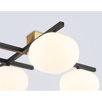 Подвесная люстра PROxSON LH51015/5 BK/BS/FR (черный/латунь/белый матовый)