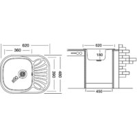 Кухонная мойка Ukinox Галант GAL620.480 GT8K 1R