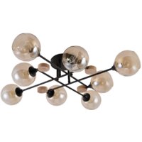 Люстра средней высоты Mirastyle MH-1491B/8 BK+WOOD