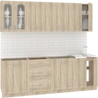 Готовая кухня Кортекс-мебель Корнелия Ретро 2.3м без столешницы (дуб сонома)