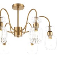 Люстра средней высоты Escada Gloss 1141/6PL E14*60W Antigue copper/Clear