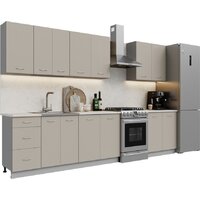 Готовая кухня Кортекс-мебель Корнелия Лира 2.6 (капучино/королевский опал)