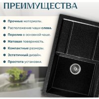 Кухонная мойка Saniteco Fama (черный)