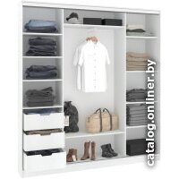 Шкаф-купе Кортекс-мебель Сенатор ШК12-45 Геометрия ДСП с зеркалом (белый)