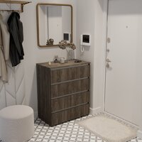 Комод Кортекс-мебель Бари 80 4ш (орех элия/орех элия/белый)