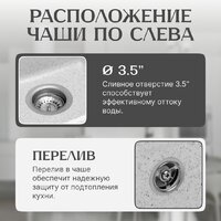 Кухонная мойка Saniteco Rosa (серый)