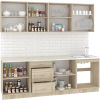 Готовая кухня Кортекс-мебель Корнелия Ретро 2.3м (ясень белый/королевский опал)