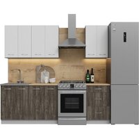 Готовая кухня Кортекс-мебель Корнелия Лира 1.7 (белый/орех элия/дуб бунратти)