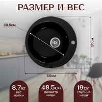 Кухонная мойка Saniteco Linea (оникс)