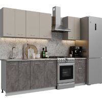 Готовая кухня Кортекс-мебель Корнелия Лира 1.9 (капучино/оникс/марсель)