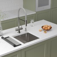 Кухонная мойка Roxen Uno 560210-44 (440*440) сатин под столешницу (с ролл-матом и дозатором)