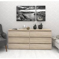 Комод Кортекс-мебель Бари 160 6ш (дуб сонома/дуб сонома/дуб сонома)