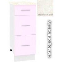 Шкаф напольный Кортекс-мебель Корнелия Лира НШ30р3ш (сирень/королевский опал)