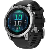 Умные часы Garmin Fenix E 47мм (нержавеющая сталь, черный силиконовый ремешок)