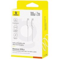 Кабель Baseus Silky Series Fast Charging Cable 100W USB Type-C - USB Type-C (2 м, белый)