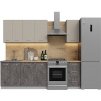 Готовая кухня Кортекс-мебель Корнелия Лира 1.8 (капучино/оникс/дуб бунратти)