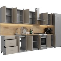 Готовая кухня Кортекс-мебель Корнелия Лира 2.5 (капучино/дуб бунратти)