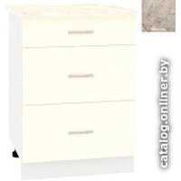 Шкаф напольный Кортекс-мебель Корнелия Лира НШ60р3ш (крем/марсель)