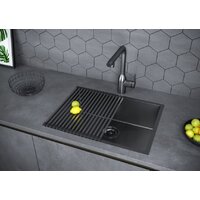Кухонная мойка Paulmark Next 58 Uni PM215844-GM (черный/вороненая сталь)