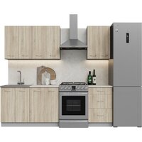 Готовая кухня Кортекс-мебель Корнелия Лира1.7 (дуб сонома/королевский опал)