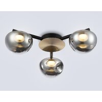Припотолочная люстра Ambrella light LH12006/3 BK/GD/SM (черный/золото/дымчатый)