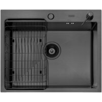 Кухонная мойка ARFEKA ECO AR мойка 600*500, коландер F, дозатор BLACK